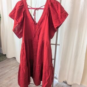 Dark orange cotton tiered swing dress (Old Navy 2X)